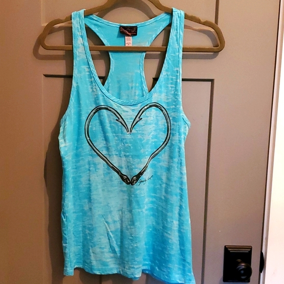 BLOUSE - Sporty Girl Hook shaped heart top. Must see CLOSET CLOSING - Picture 1 of 7
